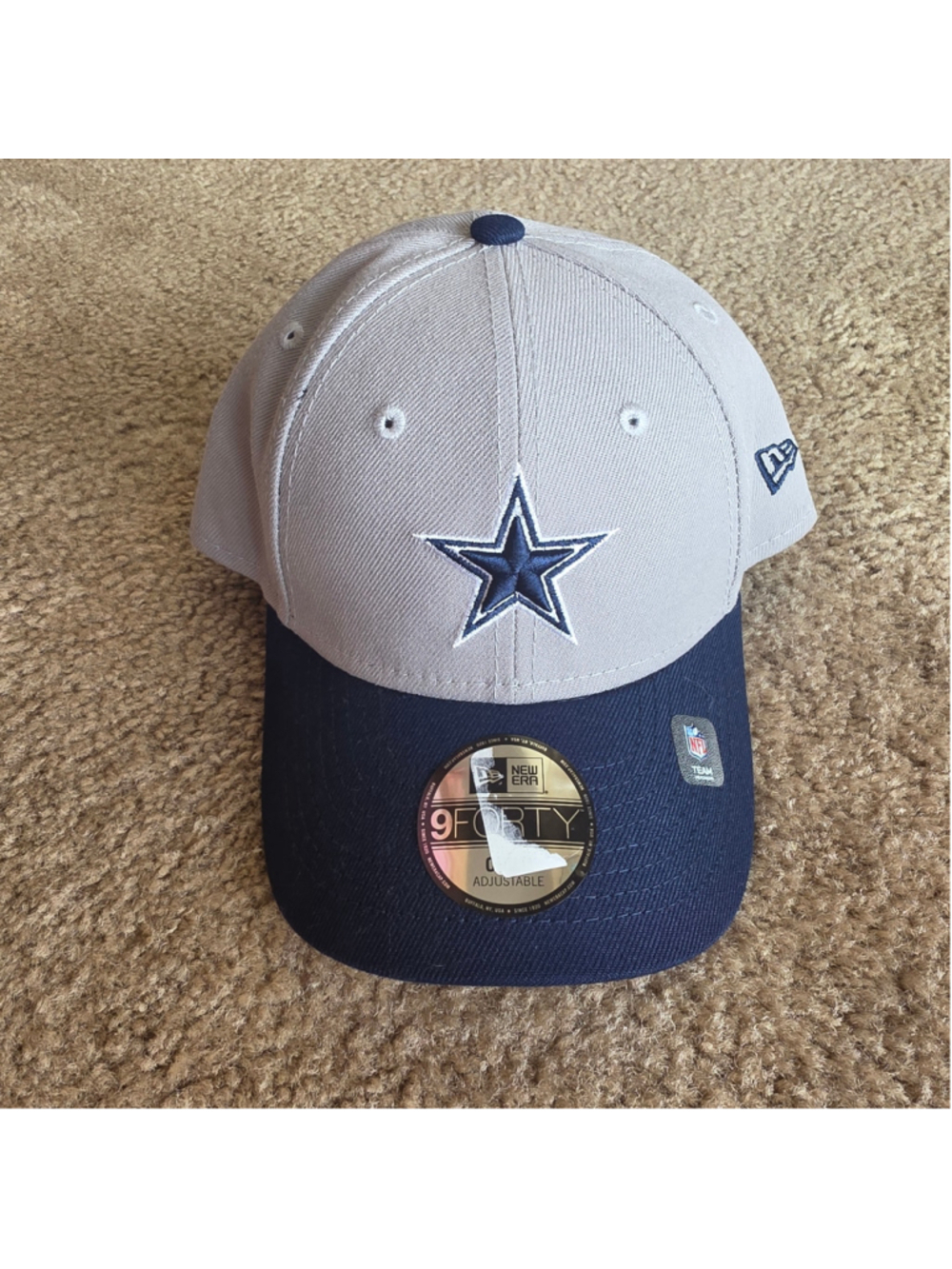 New Era NFL Dallas Cowboys Childrens Adjustable Gray Hat with Blue Logo